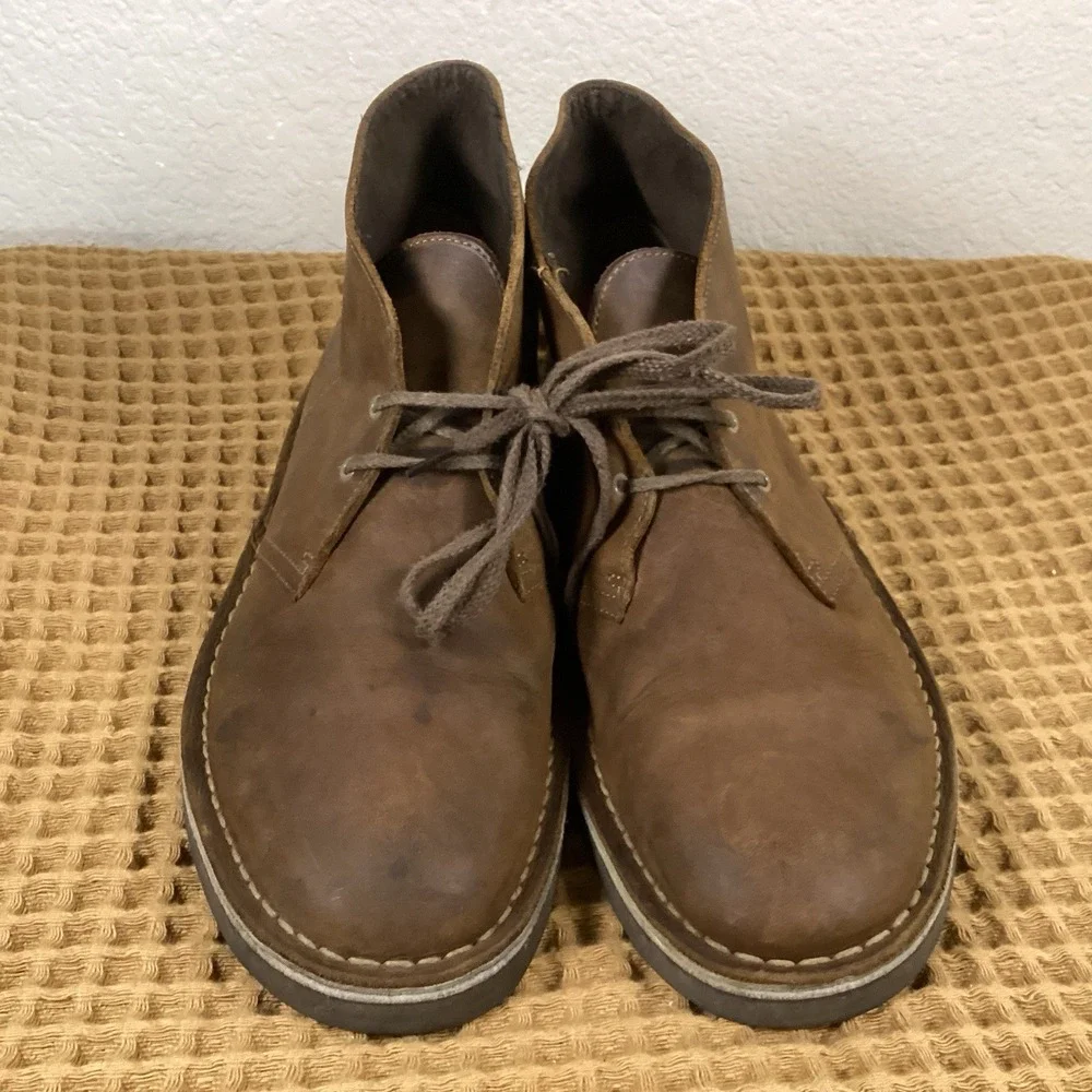 Clarks Desert Boots Mens Size 10.5 Brown Leather Chukka Ankle Boots